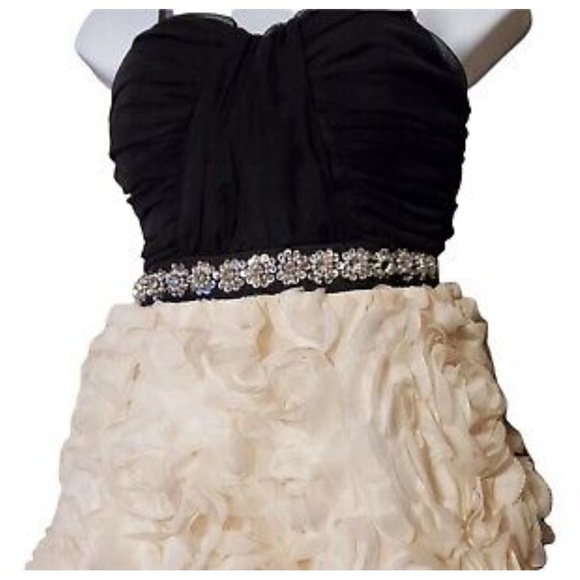 As U Wish Black and White Floral Dress with Sequin Belt - Picture 7 of 8